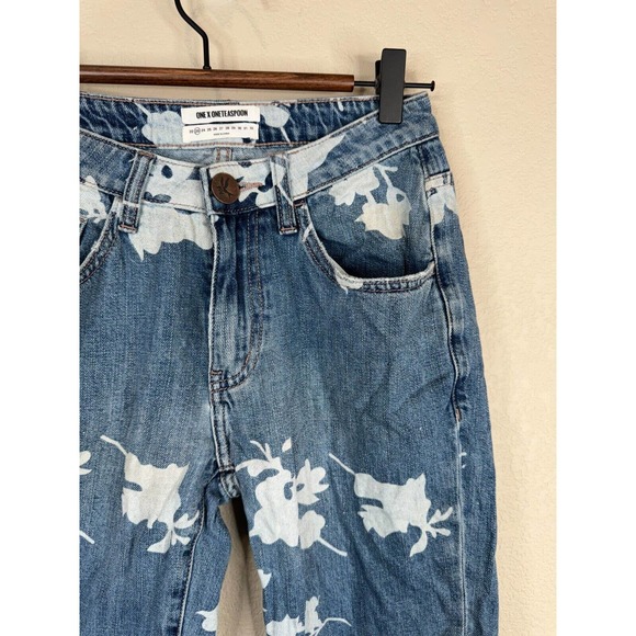 One Teaspoon Womens Awesome Baggies Jean Sz 23 Havana Floral High Waist Straight - Picture 4 of 16